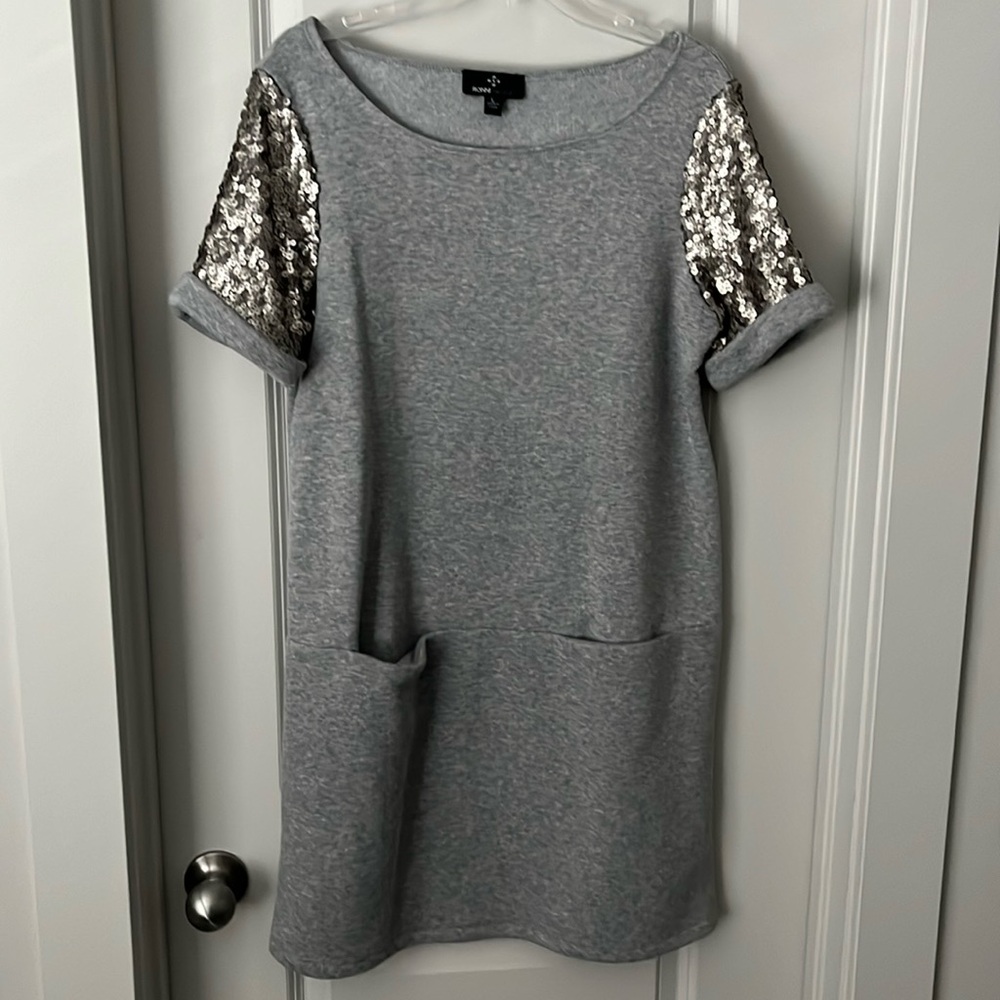 Gray sweater dress